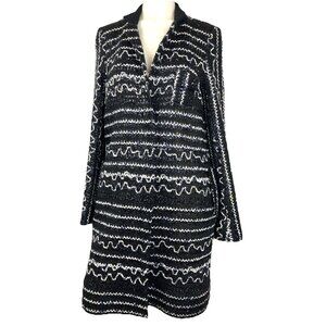 Us 6 CHIC Roland Mouret Fantasy Tweed Evening Cocktail Jacket Black White
